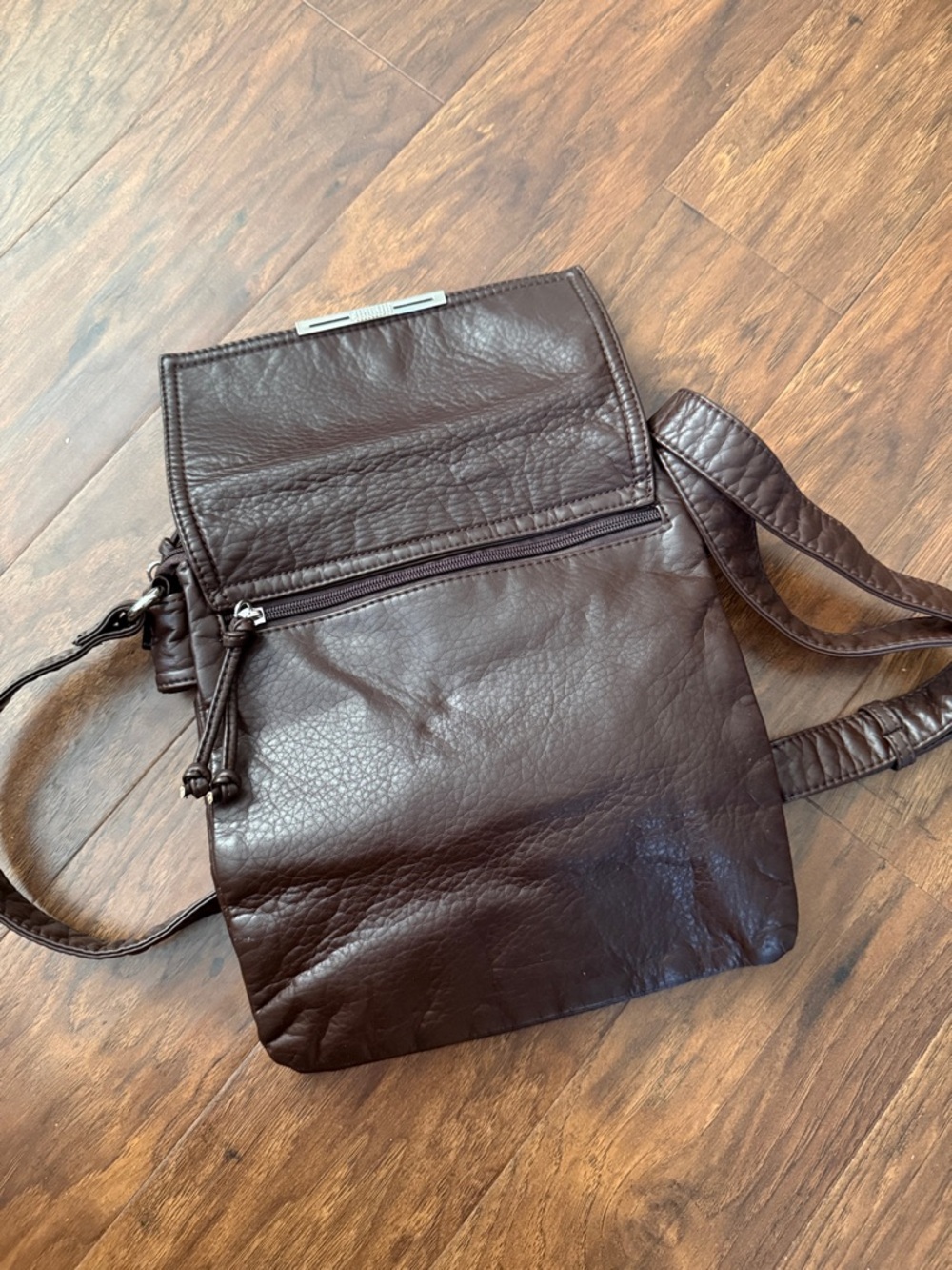 Leather Crossbody Bag in Dark Brown - Picture 4 of 4